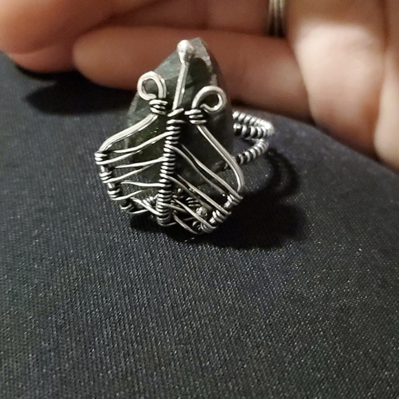 New Unique Wire Wrapped Black Tourmaline Ring. - Picture 12 of 14